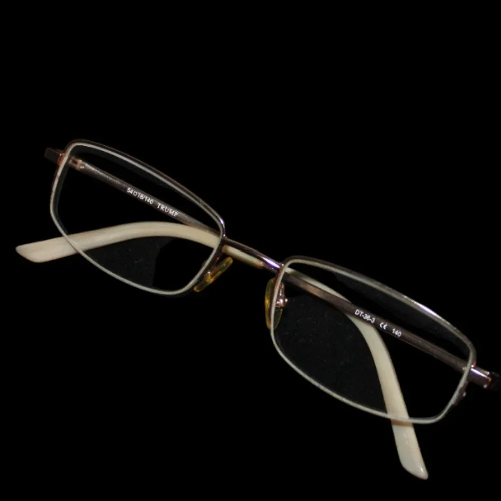 Trump Rectangular Half Rim Gold & Gunmetal Tone Eyeglass Frames - Picture 5 of 10